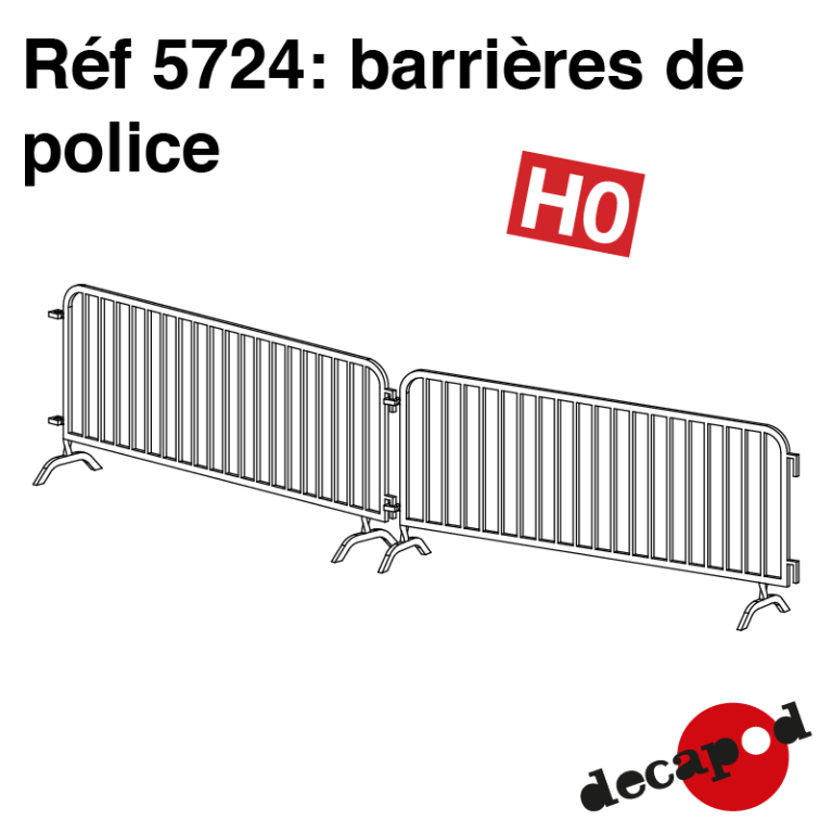 Polizei Schranken (6 St) H0 Decapod 5724 - Maketis Polizei Schranken (6 St) H0 Decapod 5724 - Maketis
