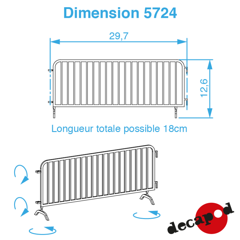 Police barriers (6 pcs) H0 Decapod 5724 - Maketis