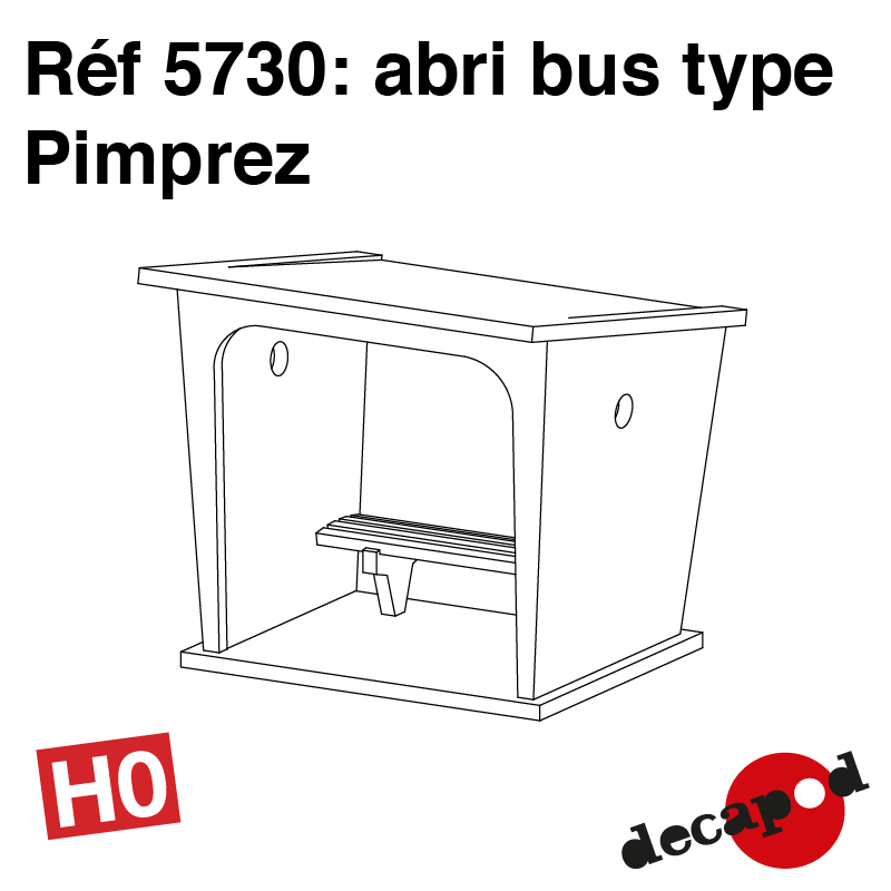 Buswartehallen oder Plattformen vom Typ Pimprez H0 Decapod 5730 - Maketis
