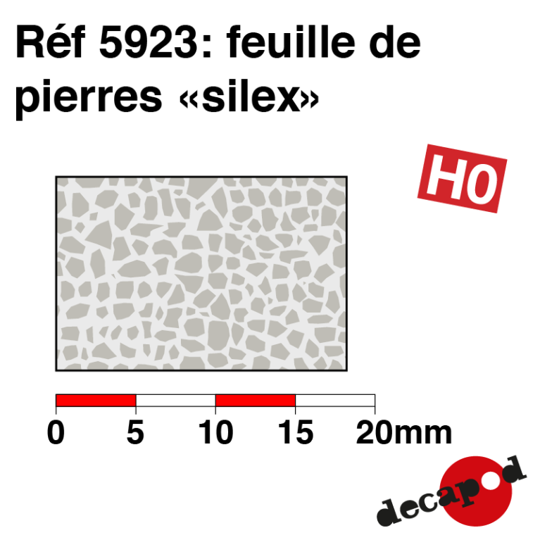 Feuille de pierres silex HO Decapod 5923 - Maketis