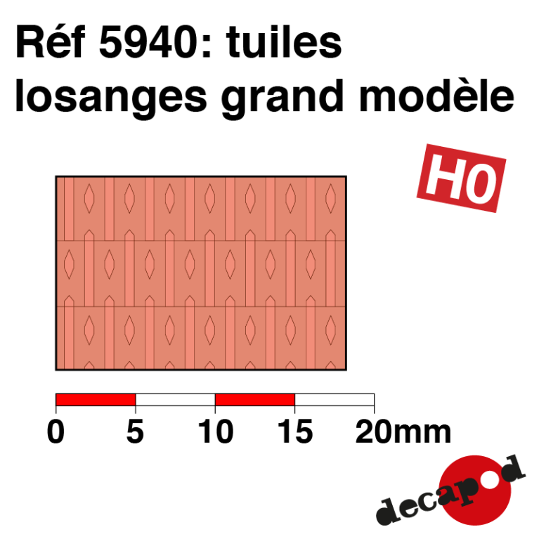 Diamant-Fliesenplatte großes Modell H0 Decapod 5940 - Maketis