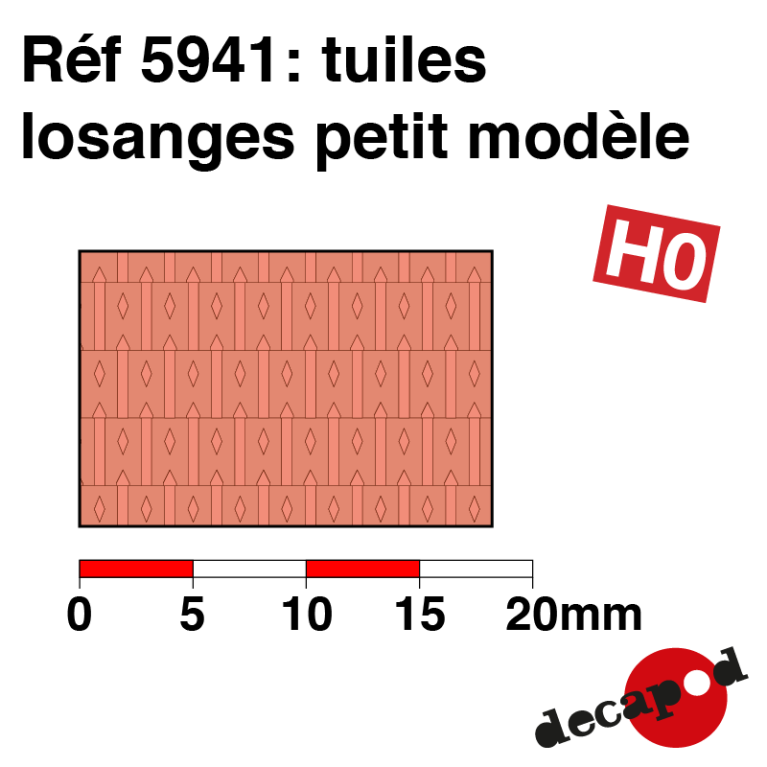 Plaque de tuiles losanges petit modèle HO Decapod 5941 - Maketis Plaque de tuiles losanges petit modèle HO Decapod 5941 - Maketis