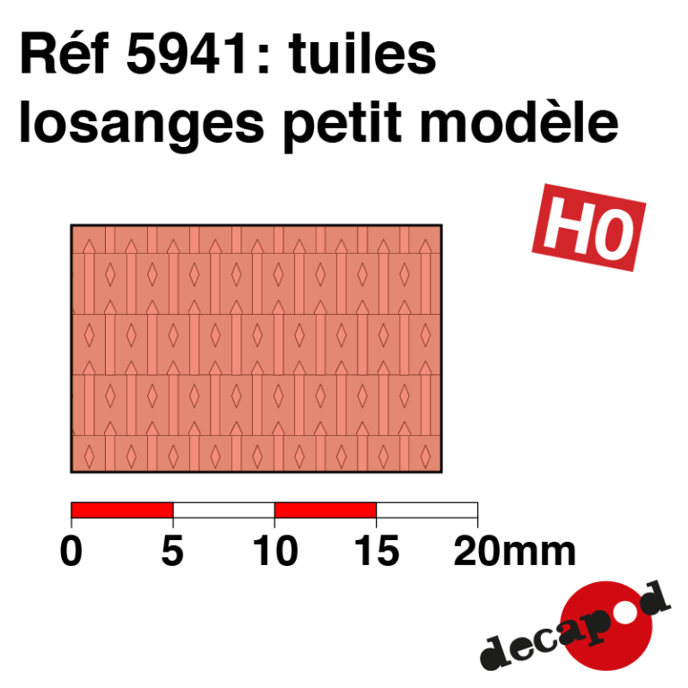 Plaque de tuiles losanges petit modèle HO Decapod 5941 - Maketis