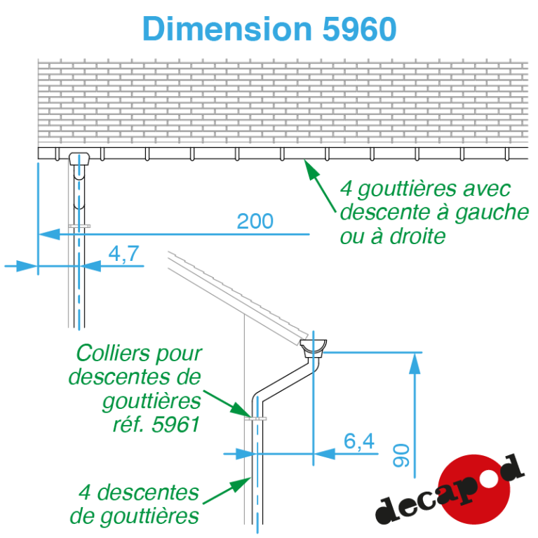 Gutters and downspouts H0 Decapod 5960 - Maketis