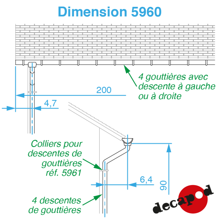 Gutters and downspouts H0 Decapod 5960 - Maketis Gutters and downspouts H0 Decapod 5960 - Maketis