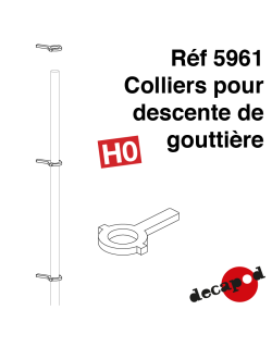Colliers pour descentes de gouttière (208 pcs) HO Decapod 5961