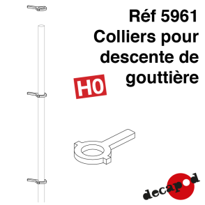 Collars for gutter downspouts (208 pcs) H0 Decapod 5961 - Maketis