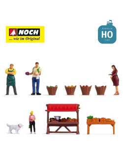 Figurines thématiques "Stand de légumes" HO Noch 16225 - Maketis