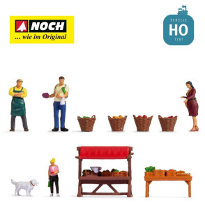 Figurines thématiques "Stand de légumes" HO Noch 16225 - Maketis
