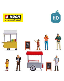 Figurines thématiques Chariot glaces et hotdogs HO Noch 16229 - Maketis