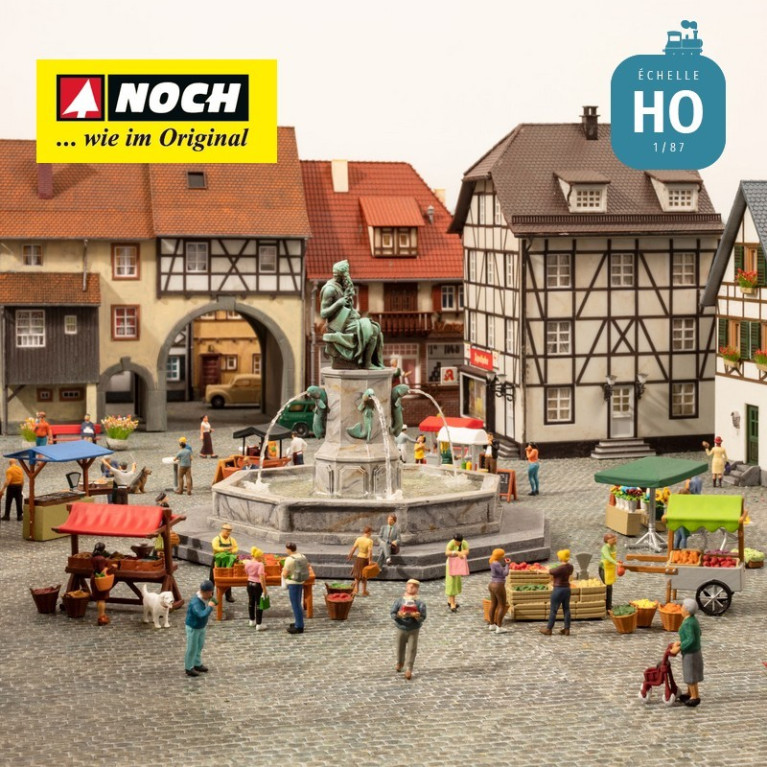 Figurines thématiques Chariot glaces et hotdogs HO Noch 16229 - Maketis Figurines thématiques Chariot glaces et hotdogs HO Noch 16229 - Maketis