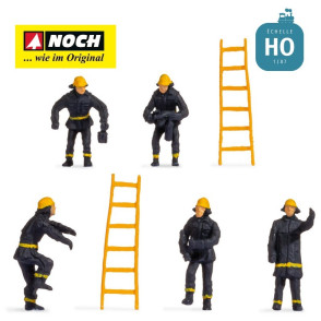 Pompiers (vêtements de sécurité noirs) HO Noch 18001 - Maketis