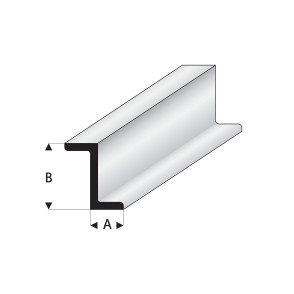 Profilés blanc super styrène en Z 330 mm Maquett