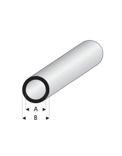 Profilés blanc super styrène tube rond 330 mm Maquett