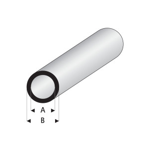 Profilés blanc super styrène tube rond 330 mm Maquett