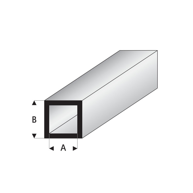Profilés blanc super styrène tube carré 330 mm Maquett