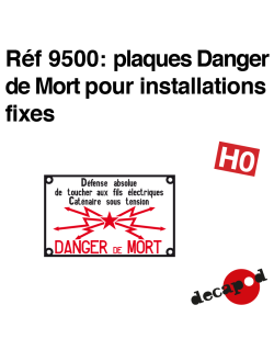 Danger of Death Plates for fixed installations H0 Decapod 9500