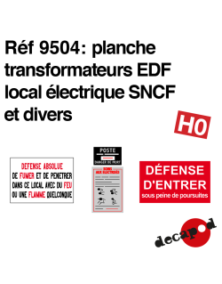 Plate for Transformers, SNCF electrical room + misc H0 Decapod 9504