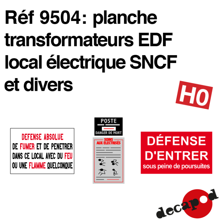 Platte für Transformatoren, SNCF-Elektroraum + Verschiedenes H0 Decapod 9504 - Maketis