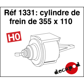 Cylindre de frein de 355 x 110 HO Decapod 1331 - Maketis