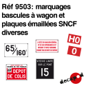 Marquages bascules à wagon et plaques émaillées SNCF Decapod 9503 - Maketis