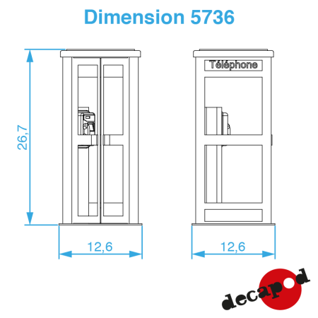 Cabine téléphonique à carte HO Decapod 5736 - Maketis