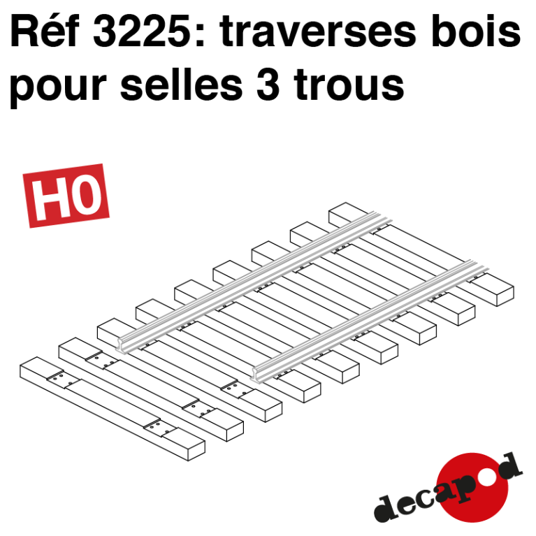 Traverses pour selles 3 trous (60 pcs) HO Decapod 3225 - Maketis