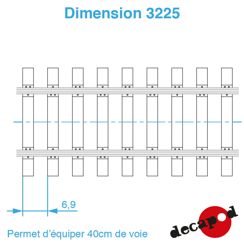 Sattelschienen für 3-Loch-Sättel (60 St) H0 Decapod 3225 - Maketis