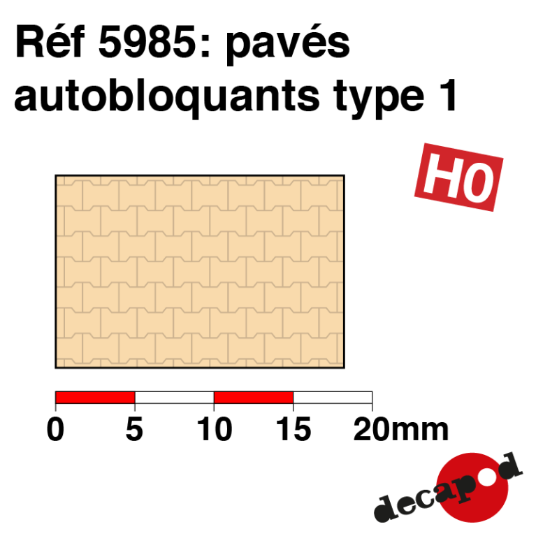 Pavés autobloquants type 1 HO Decapod 5985 - Maketis