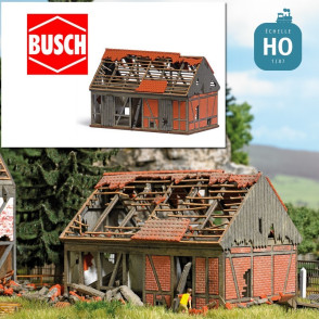 Etable en ruine HO Busch 1669 - Maketis