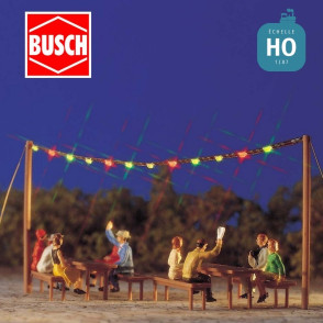 Guirlande à ampoules fête d'été HO Busch 5408 - Maketis
