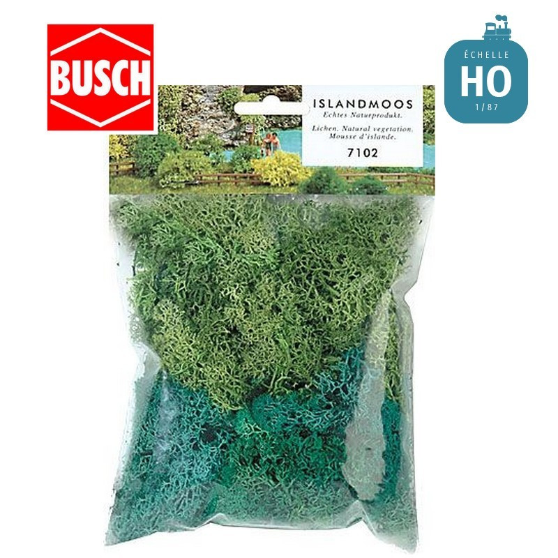 Assortiment de mousses d'Islande vertes Busch 7102 - Maketis