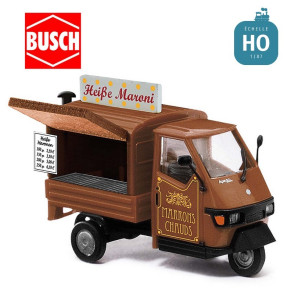 Fourgonnette Piaggio Ape Marrons chauds HO Busch 48495 - Maketis