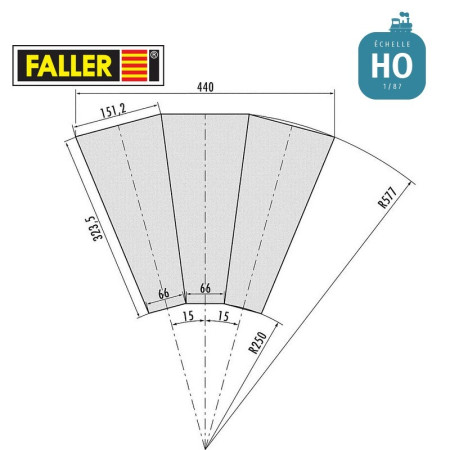 Rotonde locomotives 3 emplacements HO Faller 120177 - Maketis