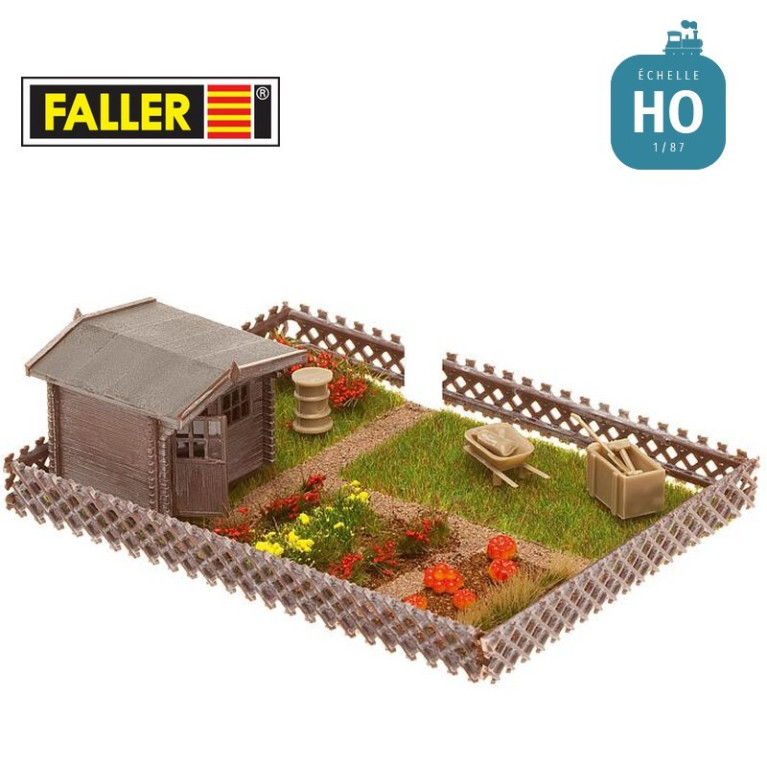 Jardin d'ouvrier + petite maison de jardin HO Faller 180492 - Maketis
