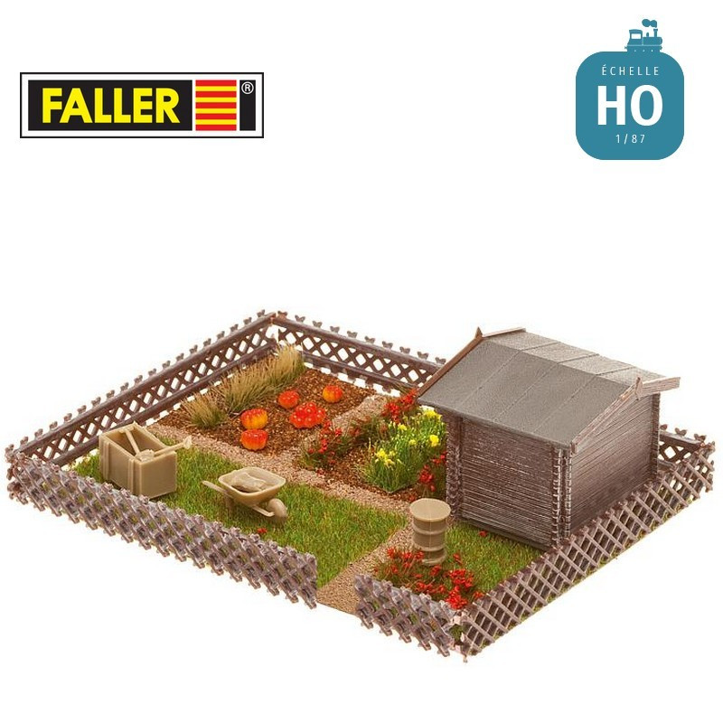 Jardin d'ouvrier + petite maison de jardin HO Faller 180492 - Maketis