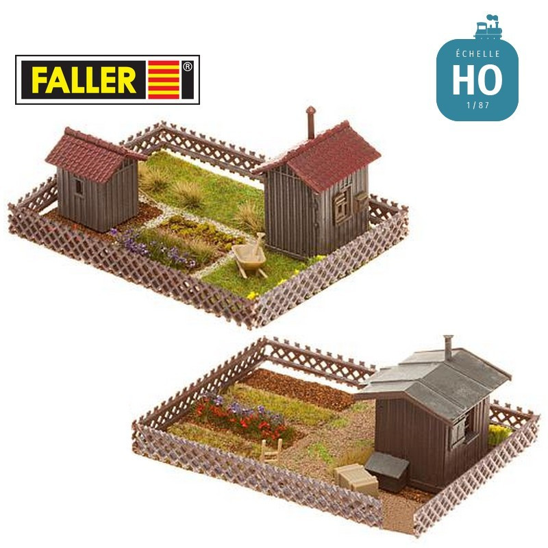 2 Jardins ouvrier + cabane HO Faller 180494 - Maketis