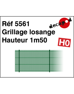 Grillage losange hauteur 1m50 HO Decapod 5561 - Maketis