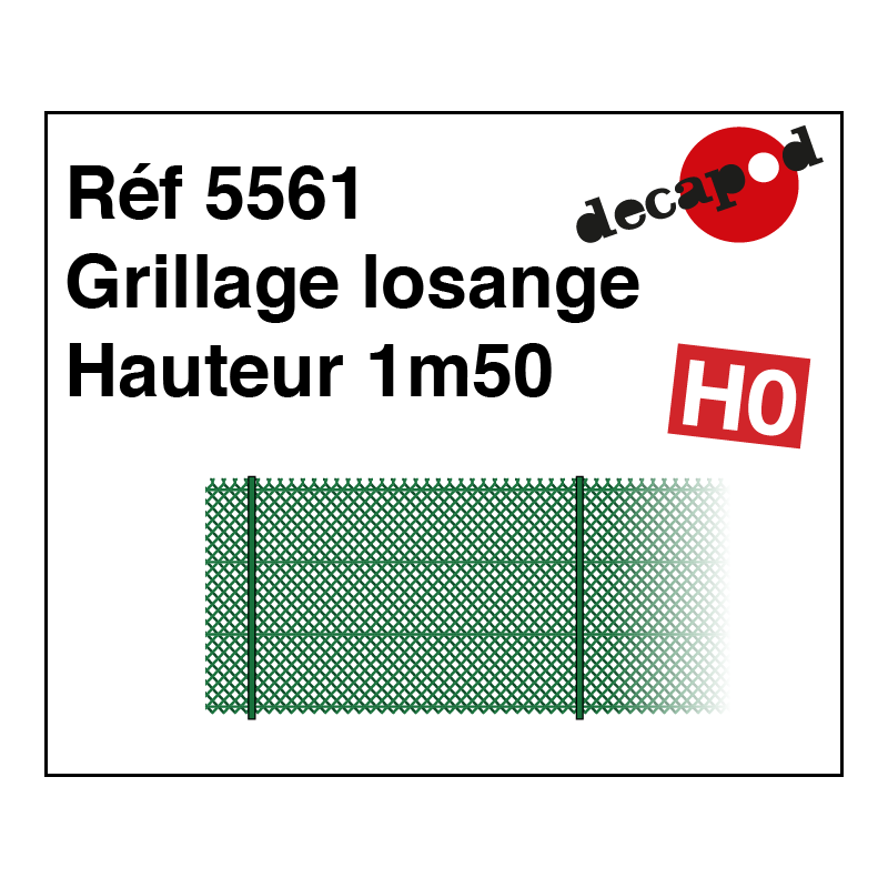 Grillage losange hauteur 1m50 HO Decapod 5561 - Maketis