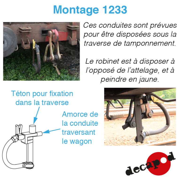 Conduite de frein standard (rbt à gauche) HO Decapod 1233 - Maketis Conduite de frein standard (rbt à gauche) HO Decapod 1233 - Maketis