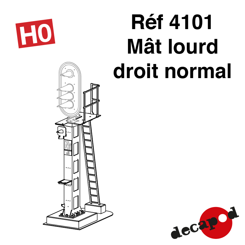 Normal straight heavy mast H0 Decapod 4101 - Maketis