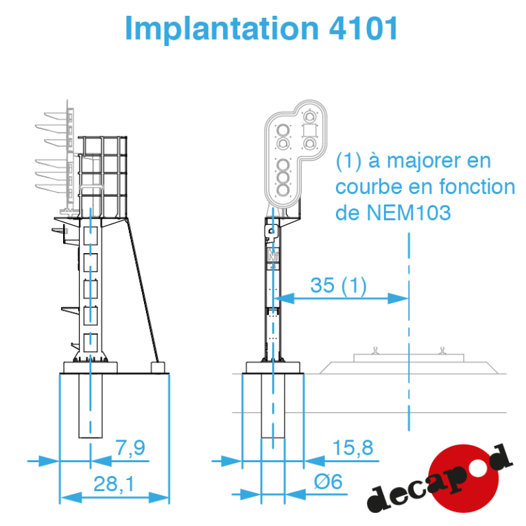 Normal straight heavy mast H0 Decapod 4101 - Maketis Normal straight heavy mast H0 Decapod 4101 - Maketis