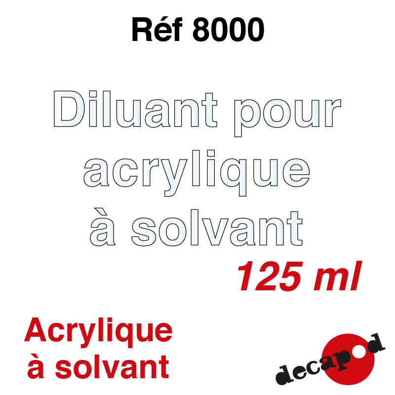 Acrylic thinner with solvent 125 ml Decapod 8000 - Maketis