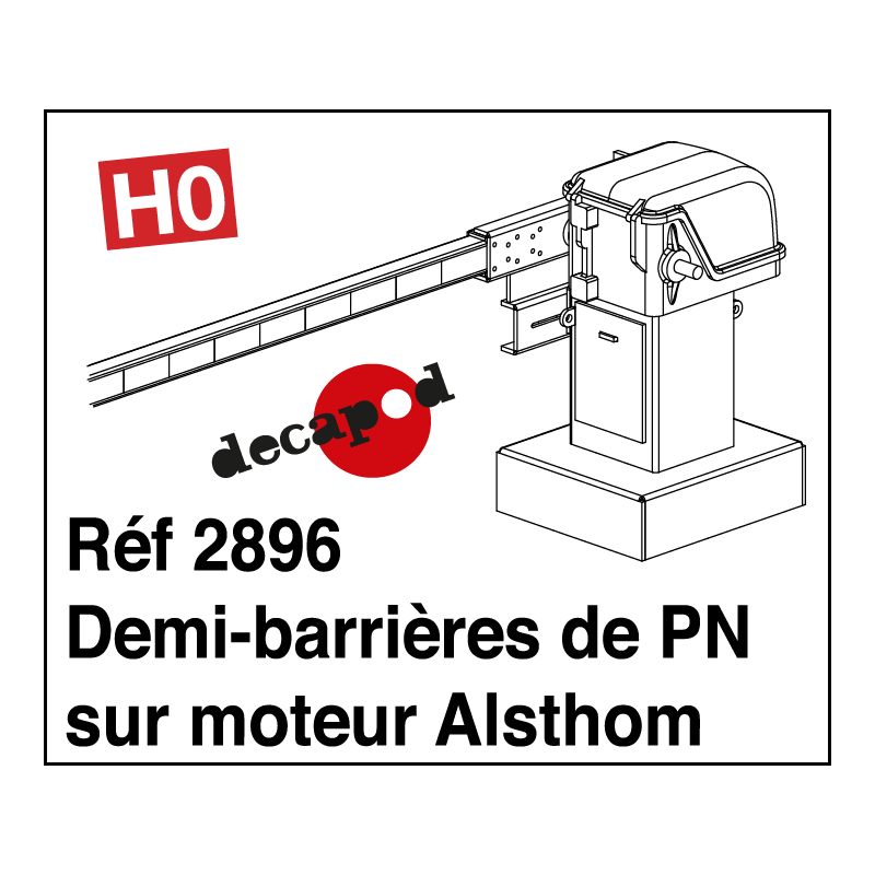Halbe Bahnübergangsschranke auf Alsthom-Motor H0 Decapod 2896 - Maketis