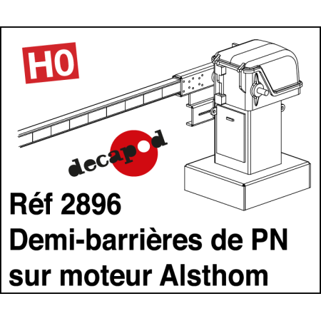 Halbe Bahnübergangsschranke auf Alsthom-Motor H0 Decapod 2896 - Maketis