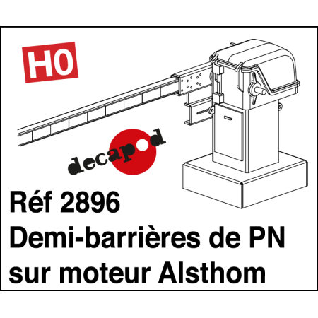 Half railway crossing gates on Alsthom engine H0 Decapod 2896 - Maketis