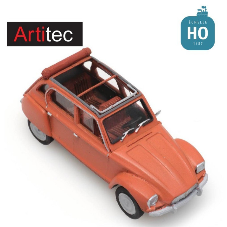 Citroën Dyane orange toit ouvert HO Artitec 387.438 - Maketis