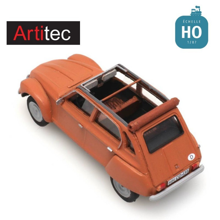 Citroën Dyane orange toit ouvert HO Artitec 387.438 - Maketis