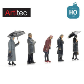 Passagers sous la pluie (5 pcs) HO Artitec 5870003 - Maketis