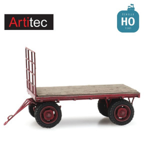 Remorque de tracteur avec plateau HO Artitec 387.426 - Maketis